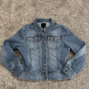 The Limited Denim Jean Jacket Cotton Spandex Long Sleeve Size Large VTG